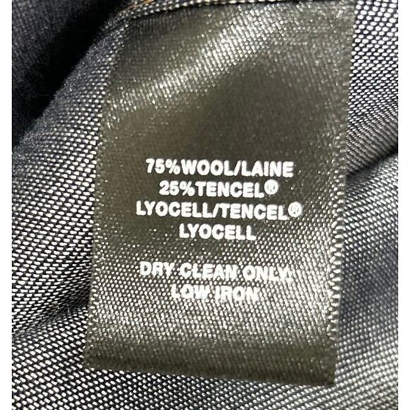 Lafayette 148 Esmeralda Dark Blue Denim Jacket Wool Lyocell Patch Pockets Small - Picture 8 of 9